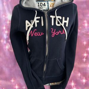 Abercrombie-fitch Women's Navy and Blue Hoodie
